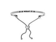 Stainless Steel It Is What It Is with 0.005ct. Adjustable Friendship Bracelet