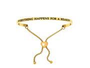 Stainless Steel Yl Everything Happens For A Reason with 0.005ct. Adjustable Friendship Bracelet