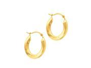 10k Yellow Gold Shiny Hoop Earring