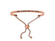 Stainless Steel Pk I m Addicted To Love with 0.005ct. Adjustable Friendship Bracelet