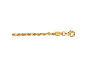 10k 7 Yellow Gold 2.75mm Shiny Solid Diamond Cut Royal Rope Chain Bracelet