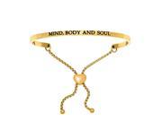 Stainless Steel Yl Mind Body And Soul with 0.005ct. Adjustable Friendship Bracelet