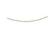 Silver 9.0 with Rhodium Yellow Finish Shiny Diamond Cut 2 Tone Fancy Chain Anklet