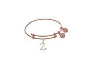 Brass with Pink Finish Charm Initial Z on Pink Angelica Tween Bangle