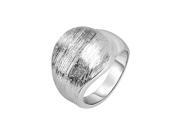 Silver with Rhodium Finish 4 16.4mm Wood Finish Fancy Graduated Ring