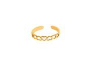 14k Yellow Gold Shiny Heart Cuff Type Toe Ring