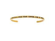 Stainless Steel Yl Life Is A one Time Offer Use It Well with 0.005ct. Diamond Cuff Bangle