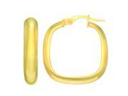 14kt Yellow Gold 4.8x22.3mm Shiny Domed Square Type Hoop Earring