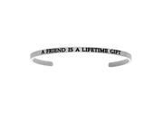 Stainless Steel A Friend Is A Lifetime Gift with 0.005ct. Diamond Cuff Bangle