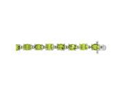 Silver 8 with Rhodium Finish Bracelet with 5x7mm Peridot