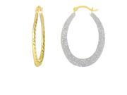 10kt Yellow Gold Shiny Oval Hoop Earring