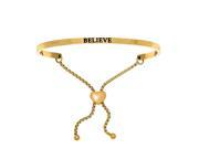 Stainless Steel Yl Believe with 0.005ct. Adjustable Friendship Bracelet