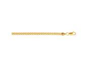 10k 7.25 Yellow Gold Flat Wheat Chain Ladies Fancy Bracelet