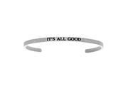 Stainless Steel It s All Good with 0.005ct. Diamond Cuff Bangle