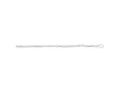 Silver 10 with Rhodium Finish Shiny Diamond Cut Triple Strand Weaved Bead Chain Anklet