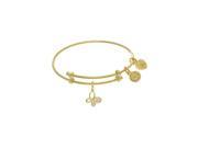 Brass with Yellow Butterfly Charm with Cubic Zirconia on Yellow Angelica Tween Bangle