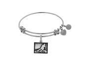 Brass with White Finish Skier Angelica Bangle