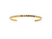 Stainless Steel Yl I’m A Survivor with 0.005ct. Diamond Cuff Bangle