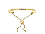 Stainless Steel Yl Goddess with 0.005ct. Adjustable Friendship Bracelet