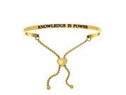 Stainless Steel Yl Knowledge Is Power with 0.005ct. Adjustable Friendship Bracelet