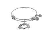 Brass with White Finish Heart Made with Hands Charm For Angelica Bangle