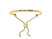 Stainless Steel Yl It s All Good with 0.005ct. Adjustable Friendship Bracelet