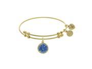 Brass with March Birthstone on Yellow Angelica Bangle