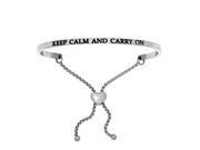 Stainless Steel Keep Calm And Carry on with 0.005ct. Adjustable Friendship Bracelet