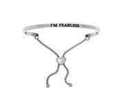 Stainless Steel I’m Fearless with 0.005ct. Adjustable Friendship Bracelet