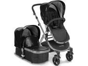Baby Roues LeTour Lux II BLACK Lightweight Compact Stroller w Bassinet