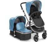 Baby Roues LeTour Lux II BLUE Lightweight Compact Stroller w Bassinet