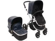 Baby Roues LeTour Lux II NAVY Lightweight Compact Stroller w Bassinet