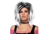 Rock Longer Wig White Adult Accessory