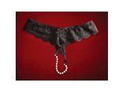 Low Rise Panty with Pearl Crotch Black Adult Standard