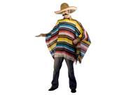 Mexican Serape and Sombrero Costume Set Adult Size Standard