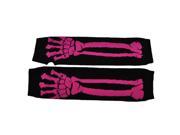 Glove Long Pink Bone Print Adult Accessory