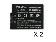 Voltsonic 1485mAh Li Ion Rechargeable Digital Camera Battery for Nikon EN EL21 2 Pack