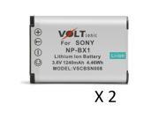 Voltsonic 1240mAh Li Ion Rechargeable Digital Camera Battery for Sony NP BX1 2 Pack