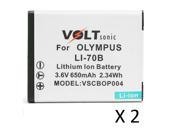 Voltsonic 650mAh Li Ion Rechargeable Digital Camera Battery for Olympus LI 70B 2 Pack