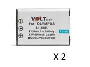 Voltsonic 680mAh Li Ion Rechargeable Digital Camera Battery for Olympus LI 60B 2 Pack