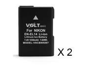 Voltsonic 1030mAh Li Ion Replacement Digital Camera Battery for Nikon EN EL14 2 Pack