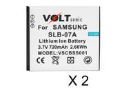Voltsonic 720mAh Li Ion Replacement Digital Camera Battery for Samsung SLB 07A 2 Pack