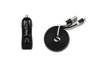 Voltsonic 3.1A Dual USB High Speed Car Charger with Flatline Cable