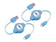 Voltsonic 2 Pack Retractable Data Cable Sync Charge Micro USB to USB 2.0