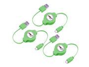 Voltsonic Retractable Data Cable Sync Charge Micro USB to USB 2.0 3 Pack