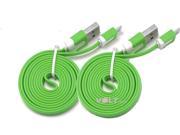 Voltsonic 2 Pack FlatLine 3.3 ft Sync Charge Micro USB to USB Noodle Style Data Cable