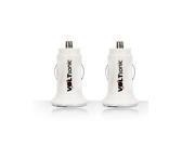 Voltsonic VSMCH 3WW Car Charger 2 Pack 3.1A Compact Mini Low Profile Dual USB Flexible Charge for Smartphones Tablets