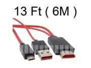 13 Ft 4M 5 Pin Micro USB MHL Male to HDMI Male Cable for Samsung Galaxy S2 Sii i9100 Note i9220 Nexus i9250 Infuse 4G i997 Hercules HTC EVO 3D Sensation 4G G14