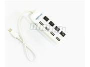 White 4 USB Ports USB 3.1 Type C Hub with External Power Y Cable Individual On Off Button LED Indicator Light USB Type C Male to USB 2.0 A Female for Apple Ma