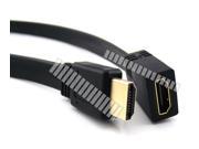 0.5M 1.6Ft Short Flat Extension Cable HDMI V1.4 Type A Male to Female Adapter Support 3D 2K x 4K 1080P Works with HDMI V1.3 Plasma Flat TV HDTV PC OEM